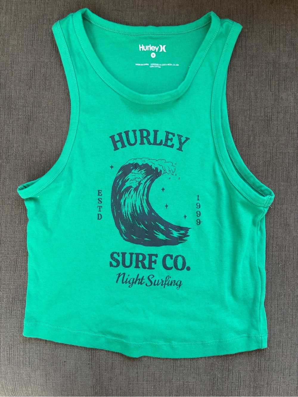 Hurley Girls Green Surf Co. Tank Top, Sz M
